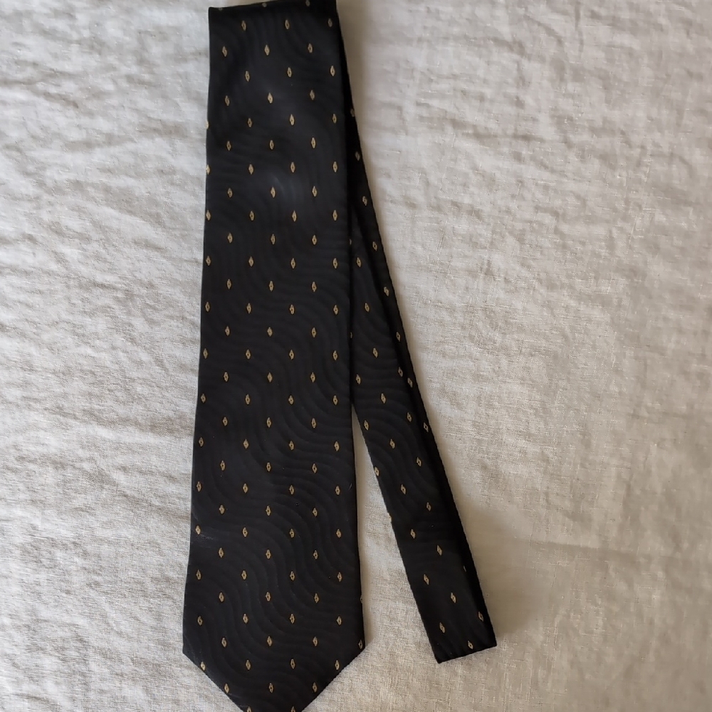 Sophisticated Black and Gold Men's Tie
